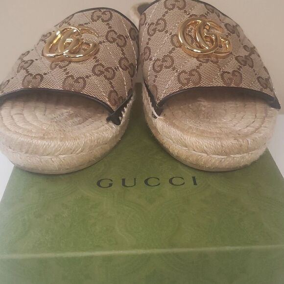 GUCCI GG Monogram Espadrilles Sandals - Picture 8 of 16